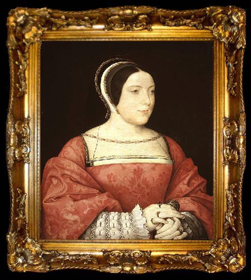 framed  Jean Clouet Portrait of Madame de Canaples, ta009-2